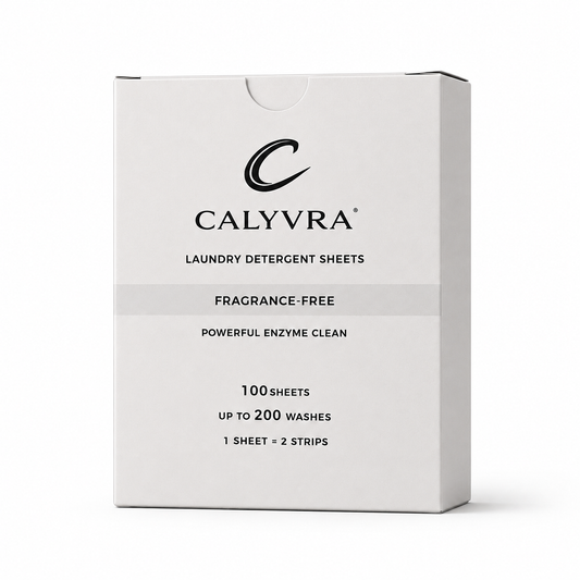 CALYVRA® Fragrance-Free Laundry Detergent Sheets — 1 Box